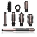 Cecotec Spazzola Ad Aria Calda Ceramiccare Airglam Black. 1400 W, Multifunzione 8 In 1, Ricciolo, Pettine, Asciuga ed Elimina L’Effetto Crespo, 3 Velocità, 3 Temperature, Rivestimento Ceramico.