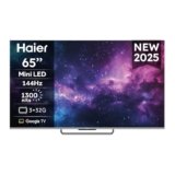 Haier Mini LED 4K UHD 65” Smart TV, Google TV, Dolby Atmos e Dolby Vision, 144Hz, HDR 10, Google TV, Processore Quad Core, Bluetooth 5.1, DBX TV, HDMI 2.1 x 4 [2024] 12 mesi DAZN inclusi