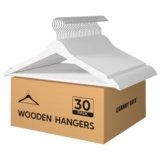 GRANNY SAYS Clothes Hangers for Closet, 30 Pack Wood Hanger, Heavy Duty Wooden Hangers for Coats, Suits, Pants, White