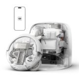 DJI ROMO P Robot Aspirapolvere Lavapavimenti con Mappatura, 25000 Pa, Rilevamento Ostacoli a Livello di Drone, Antigroviglio, Stazione Base Autopulente, 200 Giorni senza Manutenzione, Trasparente