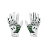 Under Armour Men’s Clean Up Baseball Gloves, (101) White/Forest Green/Forest Green, Small