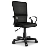 TRESKO® Sedia da Ufficio Sedia da scrivania Girevole con braccioli, Regolabile in Altezza, Sedile Imbottito, Sedia ergonomica, pistone Approvato SGS