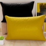 PETTI Artigiani Italiani – Coppia di Federe Cuscino 60×40 cm in Microfibra, Cuscini Arredo Camera da Letto, Divano, Set 2 Fodere Copricuscino, Federa Double Face Giallo Ocra e Nero