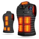 A ALFRESCOOL Heated Vest for Women with Battery Pack, 9 Heating Zones Lightweight Heated Vest for Women with 14400mAh 3 Heat Settings (US, Alpha, Medium, Regular, Regular)