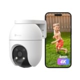 EZVIZ Telecamera WiFi Esterno 4K, Telecamera Motorizzata per Esterni con Copertura a 360°, Visione Notturna a Colori, Rilevamento di Persone/Veicoli, Tracciamento Zoom Auto, C8c 8MP(6mm)