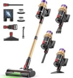 Hotanime Cordless Vacuum Cleaner, 650W 50KPA 70Mins, Upgraded Vacuum Cleaners for Home, Self-Standing Stick Vacuum with Anti-Tangle Brush, LED Touch Screen for Hardwood/Carpet/Pet Hair/Car