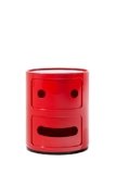 Kartell Componibile Smile Contenitore Faccia Seria, ABS, Rosso, 32 x 32 x 40 cm