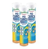 Equilibra Integratori Alimentari, Più Carica, Integratore per la Normale Funzione Muscolare, con Potassio, Magnesio, Calcio, Vitamina C e Vitamina E, Gusto Lime, 3 pezzi da 20 Compresse Effervescenti