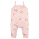 Gerber Baby Girls Sleeveless Cotton Long-Leg Romper Jumpsuit, Starfish, 18 Months