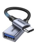 UGREEN Cavo OTG Type C a USB 3.0 Adattatore Tipo C Maschio a Femmina 5 Gbps Nylon Intrecciato Compatibile con iPhone 17 PRO Max Air iPad MacBook 2024 Galaxy S24 Huawei Xiaomi (Gray)