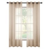 MIULEE Tende Trasparenti in Voile Con Occhielli Morbidi Finestre per Camera da Letto e per Salotto Eleganti Soggiorno 2 Pannelli 140x245cm Cachi Chiaro