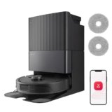roborock Qrevo Master Set Robot Aspirapolvere con Funzione Mopping&Mop Sollevabile, Design FlexiArm, Potenza di Aspirazione HyperForce® di 10.000 Pa, Rilevamento dello Sporco, Nero