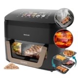 Cecotec Friggitrice ad Aria 10L – Air Fryer Cecofry&Grill Smokin’ 11000. 2200W, 3in1 Friggitrice, Grill, Piastra. Affumicatore integrato, 10 Menù, Temp 40-200°C, Doppia temperatura, Cottura uniforme