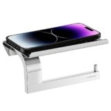 BAORELST Porta carta igienica con ripiano,portarotolo carta igienica,Acciaio inox SUS304 porta carta igienica,porta rotolo di carta igienica cromato per bagno/toilette