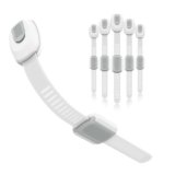 Child Proof Cabinet Locks, 6 Pack Cabinet Locks with 3M Adhesive, Door Locks for Kids Safety for Drawers, Fridge, Toilet Seat, Trash Can, Ideal Stocking Stuffers, White