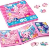CutteeyFyry Axolotl Puzzle Magnetici Per Bambini,36 Puzzle Magnetico Da Viaggio, Età 3 – 8, Puzzle Magnetico Per Ragazze,Occupazione Per Bambina In Auto,Aeroplano,Attività Per Bambini