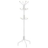 SONGMICS Appendiabiti da Terra, Attaccapanni in Metallo con 12 Ganci, 4 Gambe, Appendi Abiti Cappotti Cappelli Borse, per Ingresso Camera da Letto Ufficio, Bianco RCR031W01