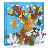 Advent Calendar 2025 Christmas Reindeer Animal 3D Wall Art Micro Mini Building Blocks Set, Unique Christmas Home Decor, No Compatible with Lego, Ideal Holiday Toy Gift for Adults & Teens (1005 PCS)
