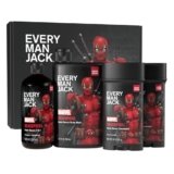 Every Man Jack Deadpool Body Set – Perfect for Every Guy & Marvel-Lover – Bath and Body Marvel Gift Set with Clean Ingredients & Incredible Scents – Includes Body Wash, Shampoo & Deodorant 2-Pack