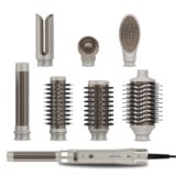 Cecotec Modella Capelli 8 Teste CeramicCare 8in1 AirGlam Gyro Champagne. 1500W, 110000RPM, Liscia, Modella e Arriccia i Capelli, Motore Brushless, Funzione Rotativa, Rivestimento Ceramico e Cheratina