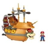 Super Mario Deluxe Bowser’s Air Ship Playset with Mario Action Figure – Authentic in-Game Sounds & Spinning Propellers