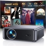 Proiettore 4K [Compatibile con Netflix]1000ANSI Auto Focus/Keystone 4k smart tv Projector, WiFi6 Two-way Bluetooth5.3 Proiettore Portatile 1080p nativo con HDMI ARC/CEC Home Cinema/Esterno Nero