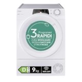 Candy Rapidò RO EH9N2TE-S Asciugatrice Carica Frontale 9kg a Pompa di Calore, Classe D, 66db,14 + Oltre 40 Programmi aggiuntivi via app hOn, Libera Installazione, 59,6×58,5×85 cm, Bianco.