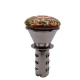 Spremiagrumi Manuale Professionale in Acciaio Inox -Spremi Agrumi a Leva per Melograno, Arance, Liomoni -Design Vintage Robusto e Facile da Pulire -Artigianale in Ceramica (Maioliche)