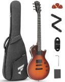 Fesley 39″ LP Electric Guitar Kit:Full Size Solid Body Electric Guitars for Beginners with Humbucker Pickups,Poplar Body,Mahogany Neck,22 Frets,6 String Guitar with Gig Bag,Cable,FLP350,Matte,Sunburst