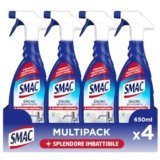 Smac – Bagno Igienizzante, Detergente Spray Multisuperficie con Azione Anticalcare, Splendore Imbattibile, 650 ml x 4 Pezzi