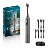 Cecotec Spazzolino elettrico Sonico ToothCare UltraSonic PlatiniumSwing. Oscillazione, 50000rpm, 8 Teste, 5 Modalità, Schermo, Rapporto Pulizia, Ricarica Wireless e Custodia