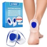 2 paia Talloniera in Silicone (Large, Blu), Talloniera in Silicone, Dolore Alleviare Cuscinetti per Tallone, Alleviare fascite plantare, Protezione del tallone, Unisex