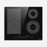 Piano Cottura Induzione 4 Fuochi con Multizona Power-boost Funzione NOXTON, 7200 W Piano Cottura Elettrico 4 Piastre Incasso, 60 cm Piastra Induzione con Timer, Blocco di Sicurezza, Flessible Zone