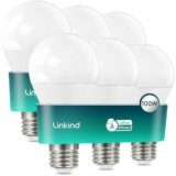 Linkind Lampadina LED ultra efficiente E27 1521 lm, 7,2 W = 100 W, Bianco neutro 4000 K, Classe di efficienza energetica A, Non dimmerabile, Lampadina a risparmio energetico A60 E27, Pacco da 6