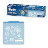 Ziploc Gallon Food Storage Freezer Bags, Grip ‘n Seal Technology for Easier Grip, Open, and Close, 14 Count, Holiday Designs