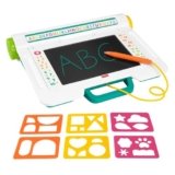 Fisher-Price Preschool Toy Learn & Doodle Desk Mess-Free Writing & Drawing Tablet with LCD Screen for Travel Creative Play Kids Ages 3+ Years