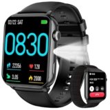Baolubao Smartwatch Uomo Donna, Orologio Smartwatch con LED Torcia, Effettua/Risposta Chiamate, Orologio Intelligente con DIY Quadranti, 2 Cinturini, Contapassi, Sonno, Smart Watch Impermeabile IP68