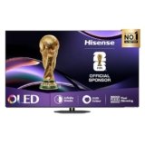 Hisense Smart TV OLED 55″ 4K 55A8DQ, Smart TV VIDAA con 1000+APP, Dolby Vision IQ, HDR 10+ Adaptive, 120Hz Game Mode PRO, Audio Dolby Atmos