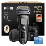 Braun Serie 9 PRO + Rasoio Elettrico Barba, Wet&Dry, 5+1 Lame Di Precisione Ultra Sottili, Regolabarba Uomo, Rasoio Barba, 60 Min Utilizzo, Stazione Di Pulizia SmartCare 6in1, Serie 9665cc, Grafite