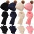 Liitrsh 12 Pcs Kids Hat Gloves Scarf Winter Set, Toddler Children Warm Unisex Knit Beanie Scarf Mitten for Boys Girls Gifts(Black, Ivory White, Gray, Peach)
