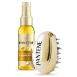 Pantene Pro-V Set Spazzola + Olio Capelli Protezione Cheratina Rigenera E Protegge 100ml Olio Intensivo Senza Risciacquo per Uso Quotidiano. Per Capelli Secchi e Danneggiati