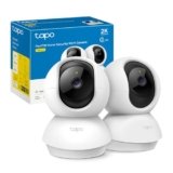 Tapo C210P2 Telecamera Wi-Fi Interno 2K(3MP), Videocamera sorveglianza, Visione Notturna, Notifiche in Tempo Real, MicroSD fino a 512GB, Alexa e Google Assistant, Contiene 2 C210