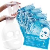 Maschera Collagene Viso Coreana, Maschera Bio Collagene Viso Idratante, Rassodante, Antirughe, maschere collagene viso per Nutriente, Migliora l’elasticità Della Pelle, Adatto a Pelli Sensibili 4Pcs