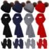 Newcotte 12 Pcs Kids Knitted Winter Hat Gloves Scarf Set Thick Warm Fleece Lined Pompom Beanie Scarf Gloves for Girls Boys(Classic Colors)
