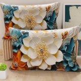PETTI Artigiani Italiani – Coppia di Federe Cuscino 30×50 cm in Microfibra, Cuscini Arredo Camera da Letto, Divano, Salotto, Set 2 Fodere Copricuscino, Federa Floreale 05 10, 100% Made in Italy