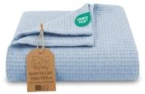 Totsy Baby Coperta neonato cotone a nido d’ape 100×150 cm – Plaid waffle morbido copertina leggera tessuto traspirante telo bambino sottile fasciatura neonati certificazione Oeko-Tex Cielo Blu