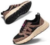 LUCKY STEP Sneakers Casual da Donna Piattaforma Classica Leopardata (Leopardo Nero/Marrone, 8.5US-39EU-6UK)