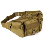 Huntvp Uomo Marsupio Tattico Sportivo Borsa Petto Militare per Campeggio Escursione Ciclismo Viaggio Trekking Outdoor Marrone