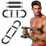 MERACH Twister Arm Trainer, Adjustable Power Twister Bar, Chest Workout Equipment for Men, Portable Upper Body Workout Machine, Detachable Spring Resistance Home Fitness Equipment