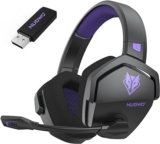 NUBWO G06 Cuffie Gaming Wireless per PC/Ps5/Ps4/NS/Mobile, 2,4GHz+5.3 Bluetooth,Cuffie Wireless con Microfono 7.1 Qualità Audio Senza Perdita di Bassa Latenza, Durata di Oltre 100+ Ore -Viola